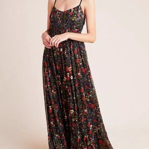 Massima Pleated Floral Maxi Dress - Anthropologie